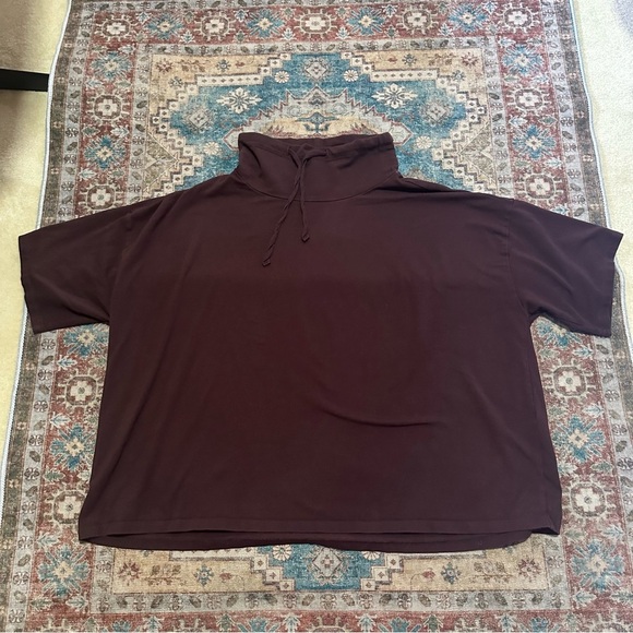 Traceable Organic Cotton Jersey Funnel Neck Box-Top Boxy Fit, Short Length SZ L - Picture 6 of 12